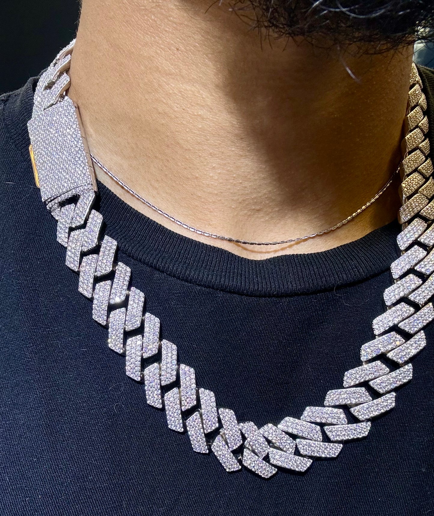 Sterling Silver Moissanite Chain (18mm)