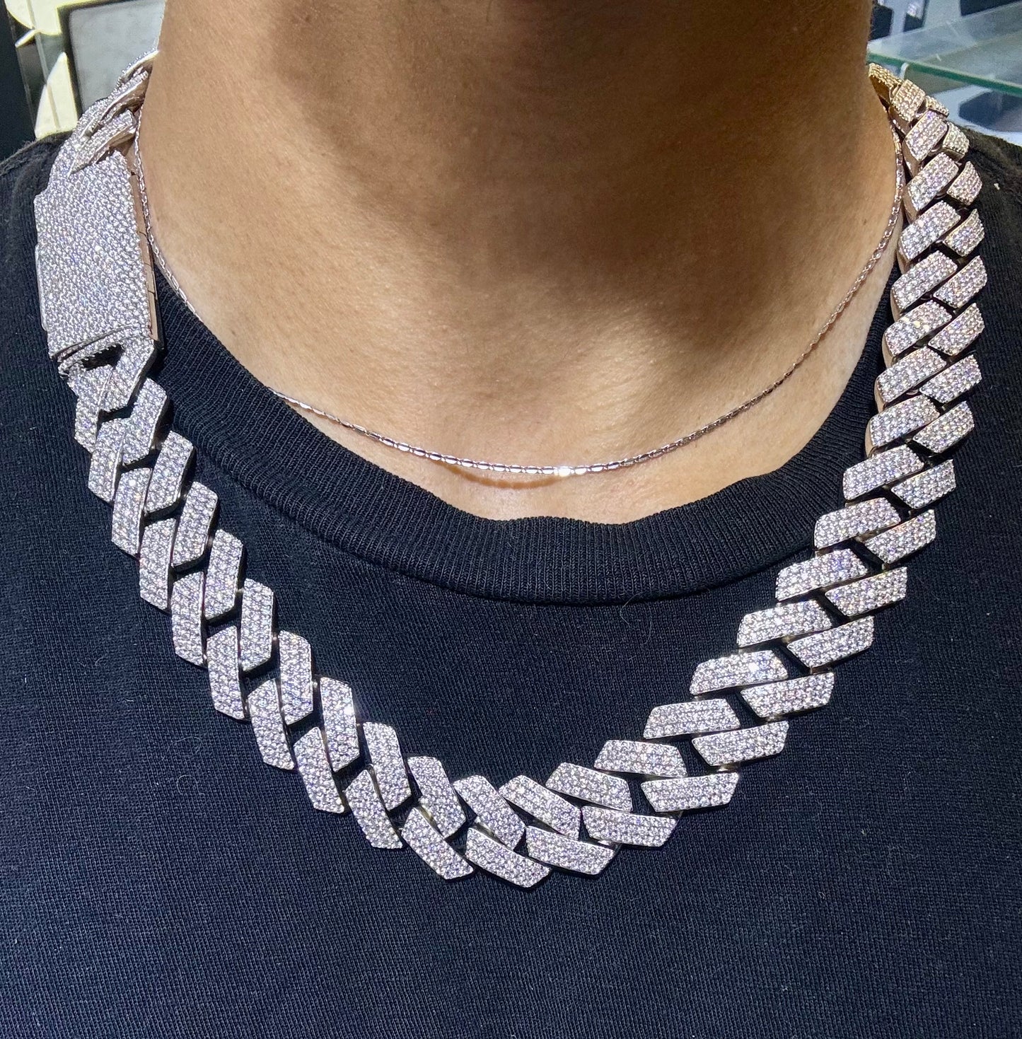 Sterling Silver Moissanite Chain (18mm)