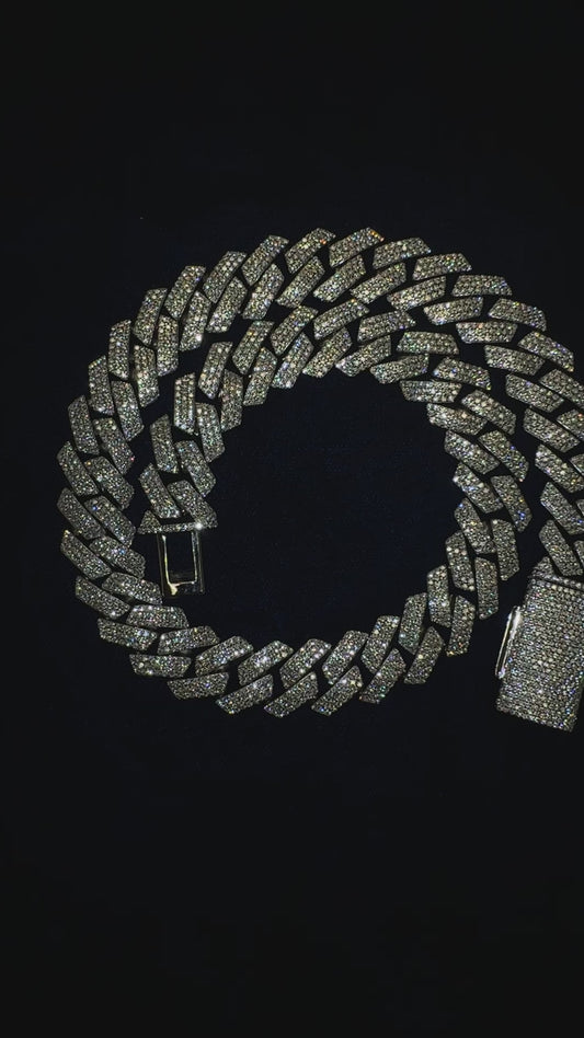 Sterling Silver Moissanite Chain (18mm)